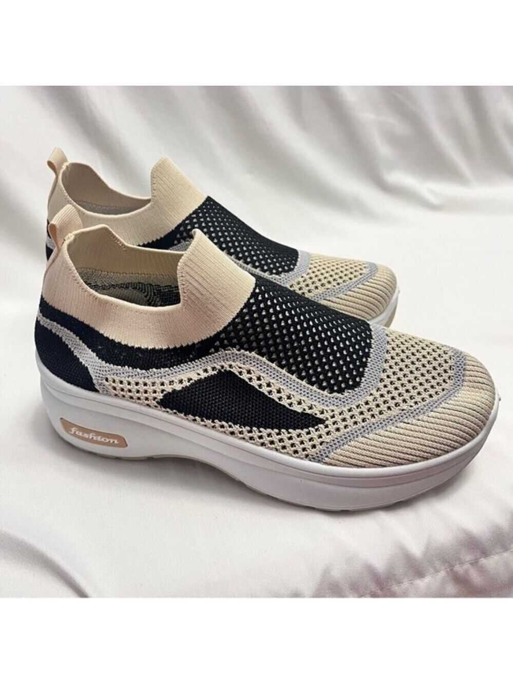 Knit Slip On Platform Sock Sneakers Size 8.5 - Picture 5 of 8